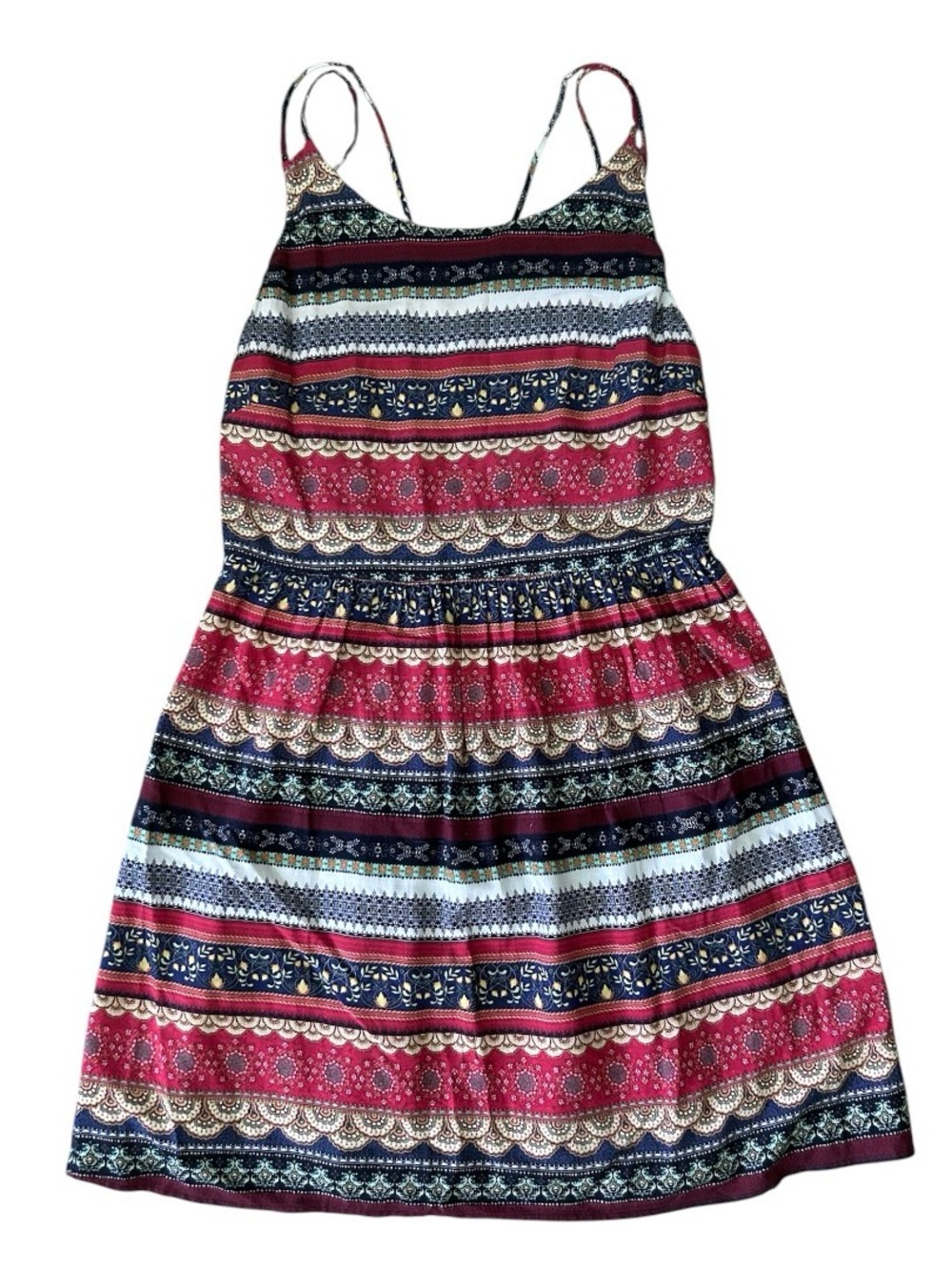 Farm Rio Multicolor Tribal Boho Festival Mini Dress Size Small